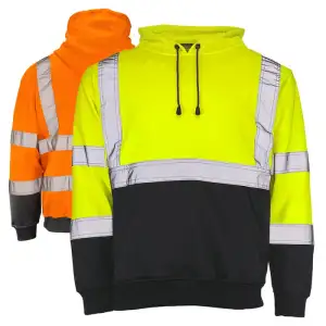 DOME75 DHP1632 Class 3 Viz-Tuff Fleece Black Bottom Pullover Hoodie