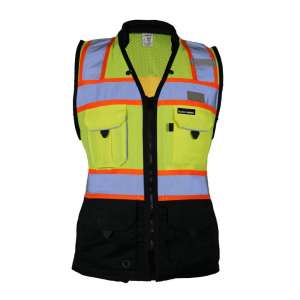 KISHIGO S5021/S5022 Class 2 Women's Black Series Heavy Duty Surveyors Safety Vest